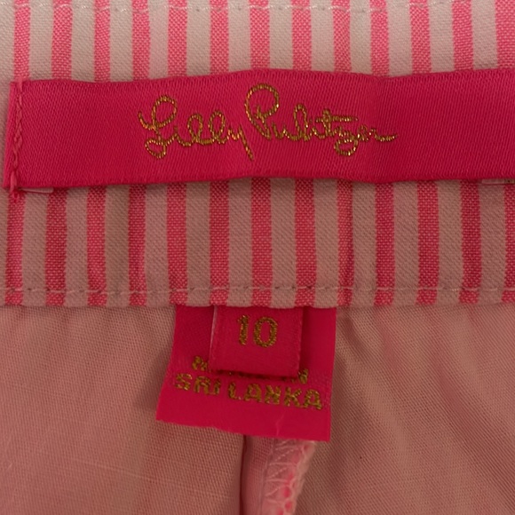 Lilly Pulitzer Womens shorts 10 pink white striped Kelly seersucker pink tropics - Picture 4 of 10